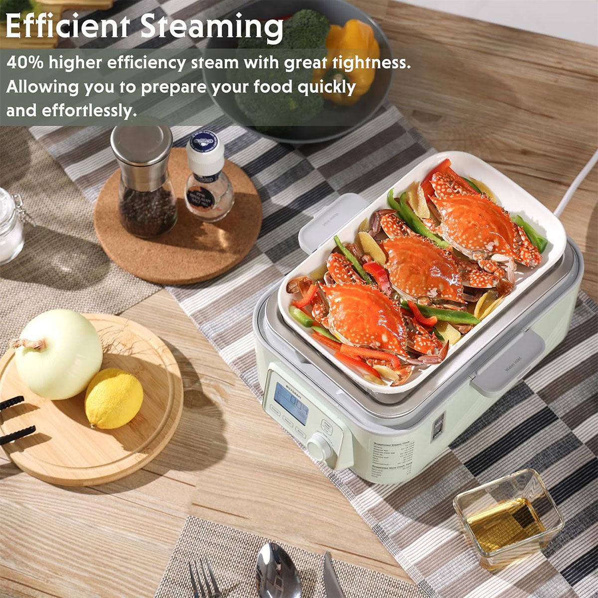 BUYDEEM Double Tier 10L Electric One Touch Digital Multifunctional Food Steamer.