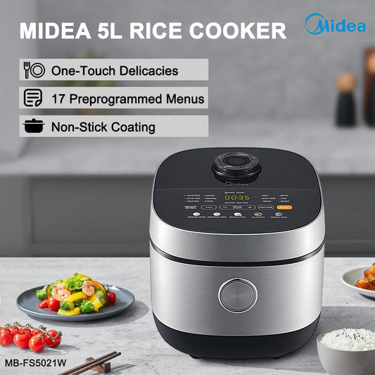Midea 5L Rice Cooker Non-Stick Multi-functionality 24-Hour Auto Keep Warm.