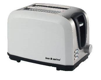 BOS & SARINO 2 Slice White Toaster.