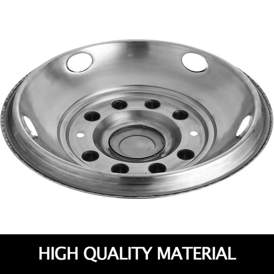 Polished 19.5" 10 Lug Wheel Simulators Stainless Steel Bolt Kit Hubcap Kit Fit for 2005-2020 Ford F450/F550 2WD Trunk Dually Wheel Cover Set.
