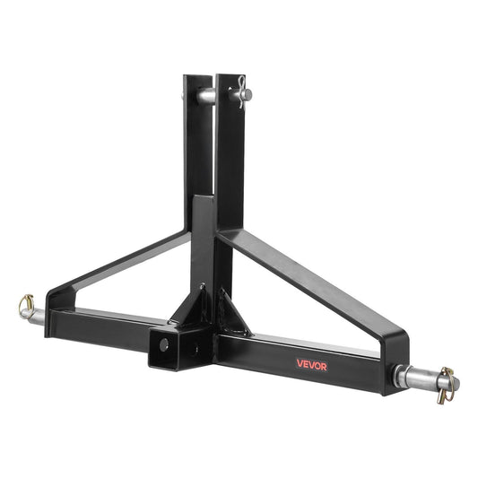 3 Point Trailer Hitch with 2 in Receiver, 3pt Quick Hitch Attachment for Category 1 Tractor, 3000lbs Capacity, Tow Drawbar Adapter, Compatible with Kubota, Mahindra, Ford, Yanmar, John Deere.