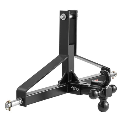 3 Point Trailer Hitch with 2 in Receiver, 3pt Quick Hitch Attachment, Heavy Duty Tractor Tow Drawbar Adapter, Compatible with Kubota, Mahindra, Ford, Yanmar, John Deere, Massey Ferguson.