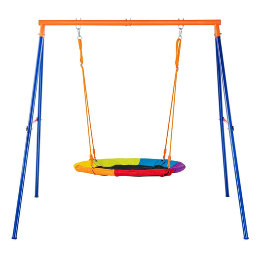 Swing Sets for Backyard 40in Saucer Swing Seat A-Frame Metal Stand 440lbs.