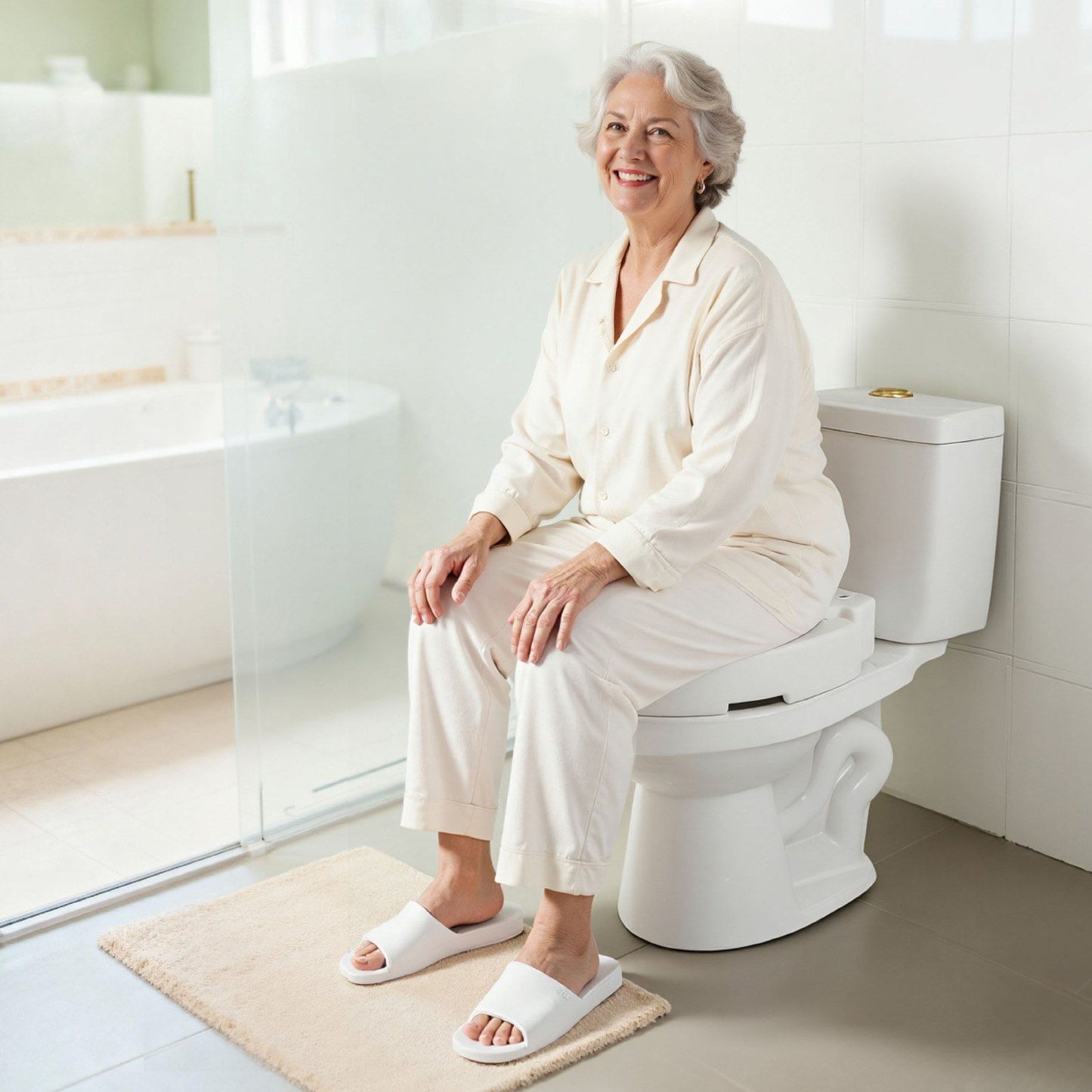 Raised Toilet Seat, 136.1 kg Load Capacity, 88.9 mm Lift Height, Commode Elevated Toilet Seat Riser with Enlarged Opening for Seniors, Elderly, Handicap, Disabled, and Adults, Fits Round Bowl