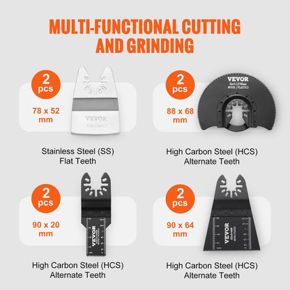 30PCS Multi Tool Blades Kits, Universal Quick Release Oscillating Saw Blades, 8 Types Wood Metal Plastic Oscillating Tool Blades, Fit Dewalt Bosch Milwaukee Hitachi Chicago Craftsman.