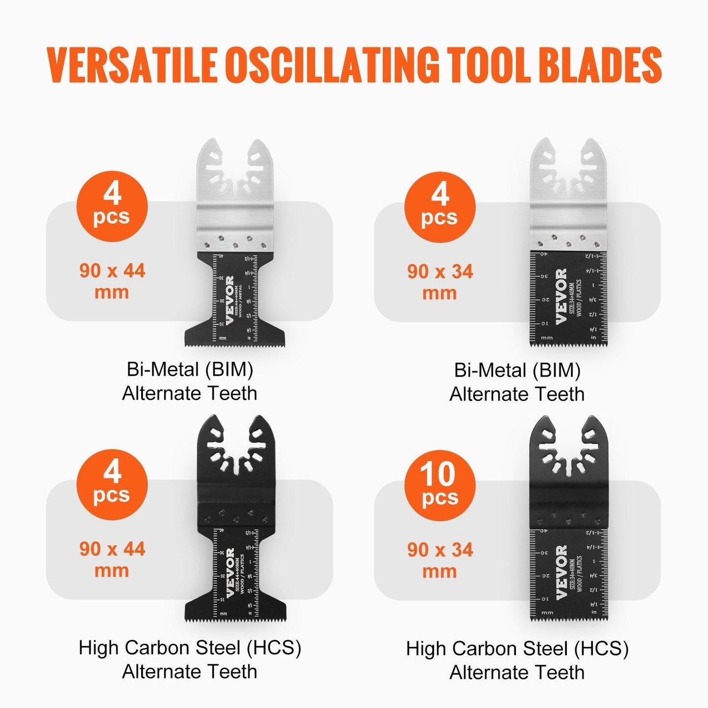 30PCS Multi Tool Blades Kits, Universal Quick Release Oscillating Saw Blades, 8 Types Wood Metal Plastic Oscillating Tool Blades, Fit Dewalt Bosch Milwaukee Hitachi Chicago Craftsman.