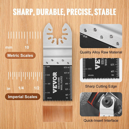 30PCS Multi Tool Blades Kits, Universal Quick Release Oscillating Saw Blades, 8 Types Wood Metal Plastic Oscillating Tool Blades, Fit Dewalt Bosch Milwaukee Hitachi Chicago Craftsman.
