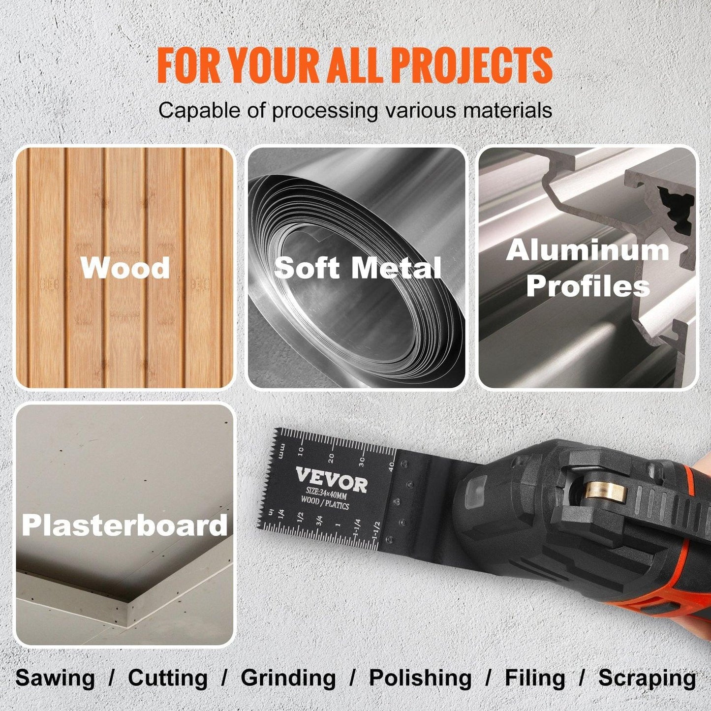 30PCS Multi Tool Blades Kits, Universal Quick Release Oscillating Saw Blades, 8 Types Wood Metal Plastic Oscillating Tool Blades, Fit Dewalt Bosch Milwaukee Hitachi Chicago Craftsman.