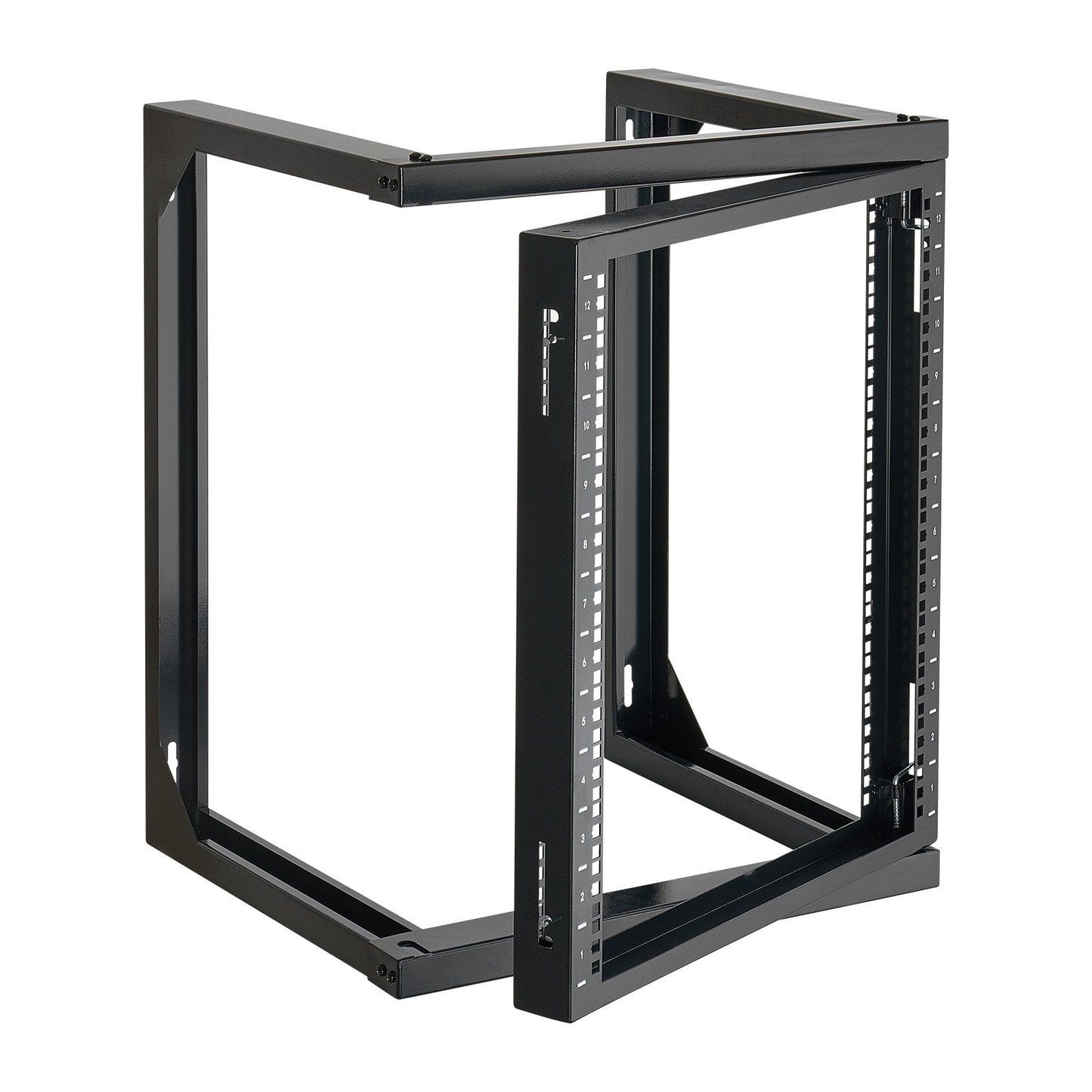 12U Wall Mount Server Rack, 68.04 kg Max Load Capacity, Open Frame Network Rack with 180 Degrees Gate Swing Door, Carbon Steel, Ideal for IT Network Equipment & AV Devices Computer Server, Black