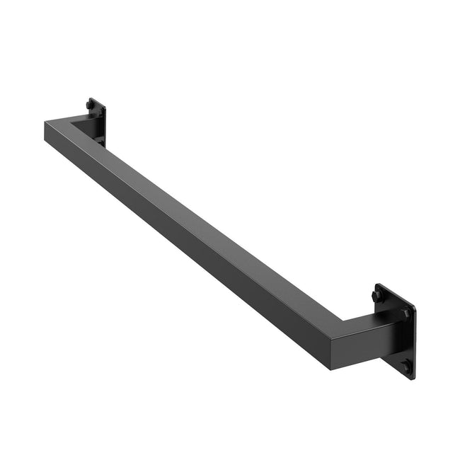 Wall Mounted Stair Handrail, 910mm Black Iron Staircase Handrail Indoor, 113kg Load Capacity, Industrial Railing Hand Rail for Steps,  Square Tube for Loft Porch Deck, 2 Sections Hover Image