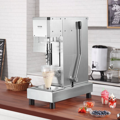 Ice Cream Blender, 750W High-Speed Ice Cream Maker Mixer Stir Machine 1740RPM, 304 Stainless Steel Ice Cream Shaker, Long Handle + PC Protective Shield, Customizable with any Flavor of Ice Cream
