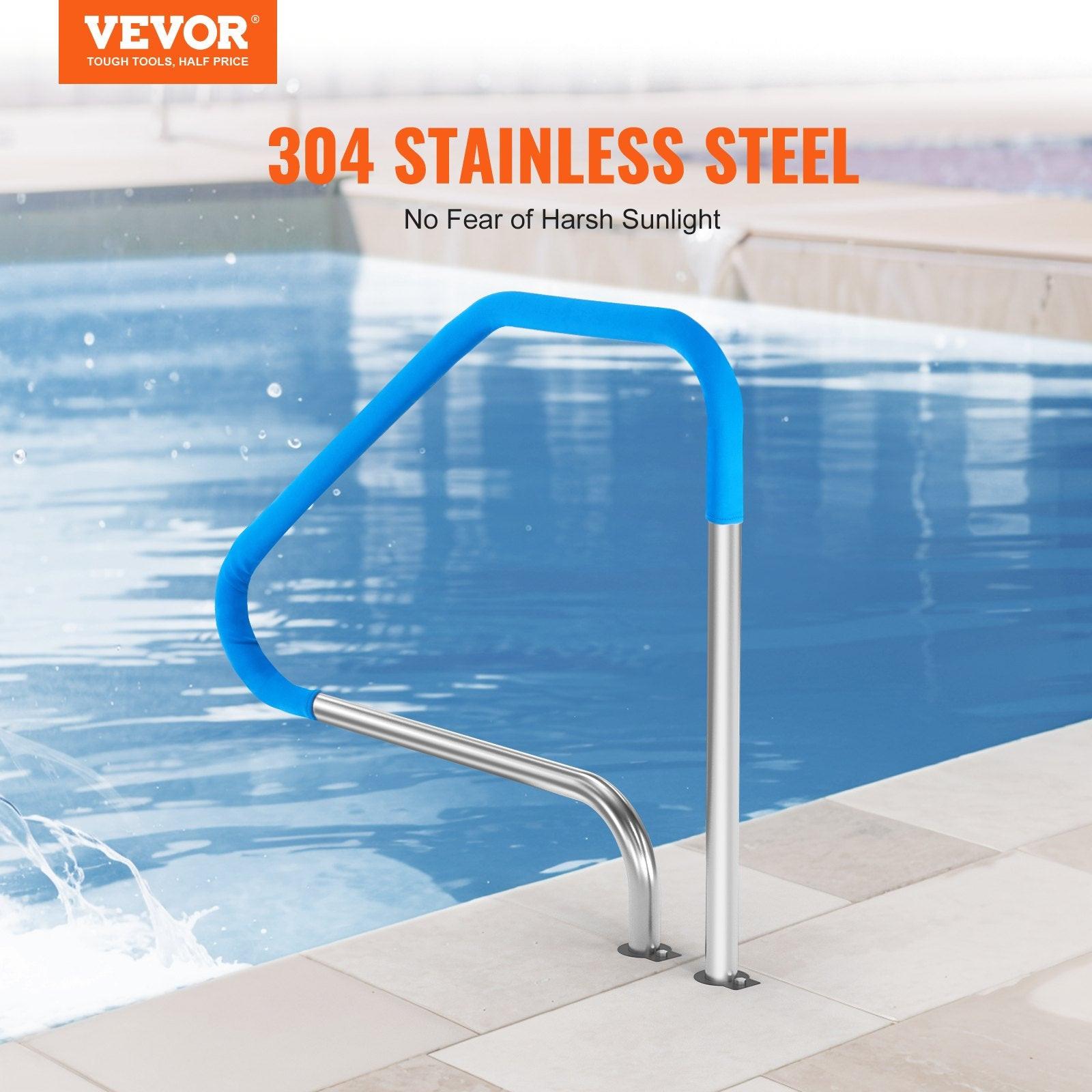 Pool Handrail 46 x 37 inch Stainless Steel (Pre-built) for Indoor/Outdoor.