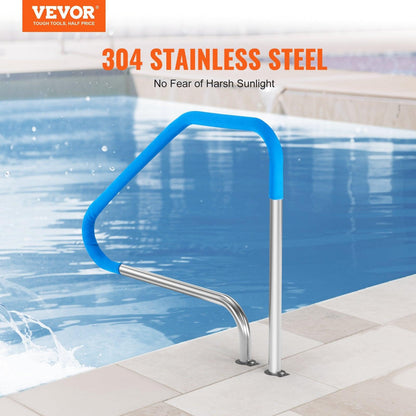 Pool Handrail 46 x 37 inch Stainless Steel (Pre-built) for Indoor/Outdoor.
