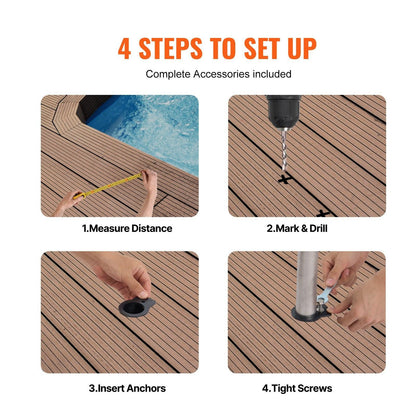 Pool Handrail 46 x 37 inch Stainless Steel (Pre-built) for Indoor/Outdoor.
