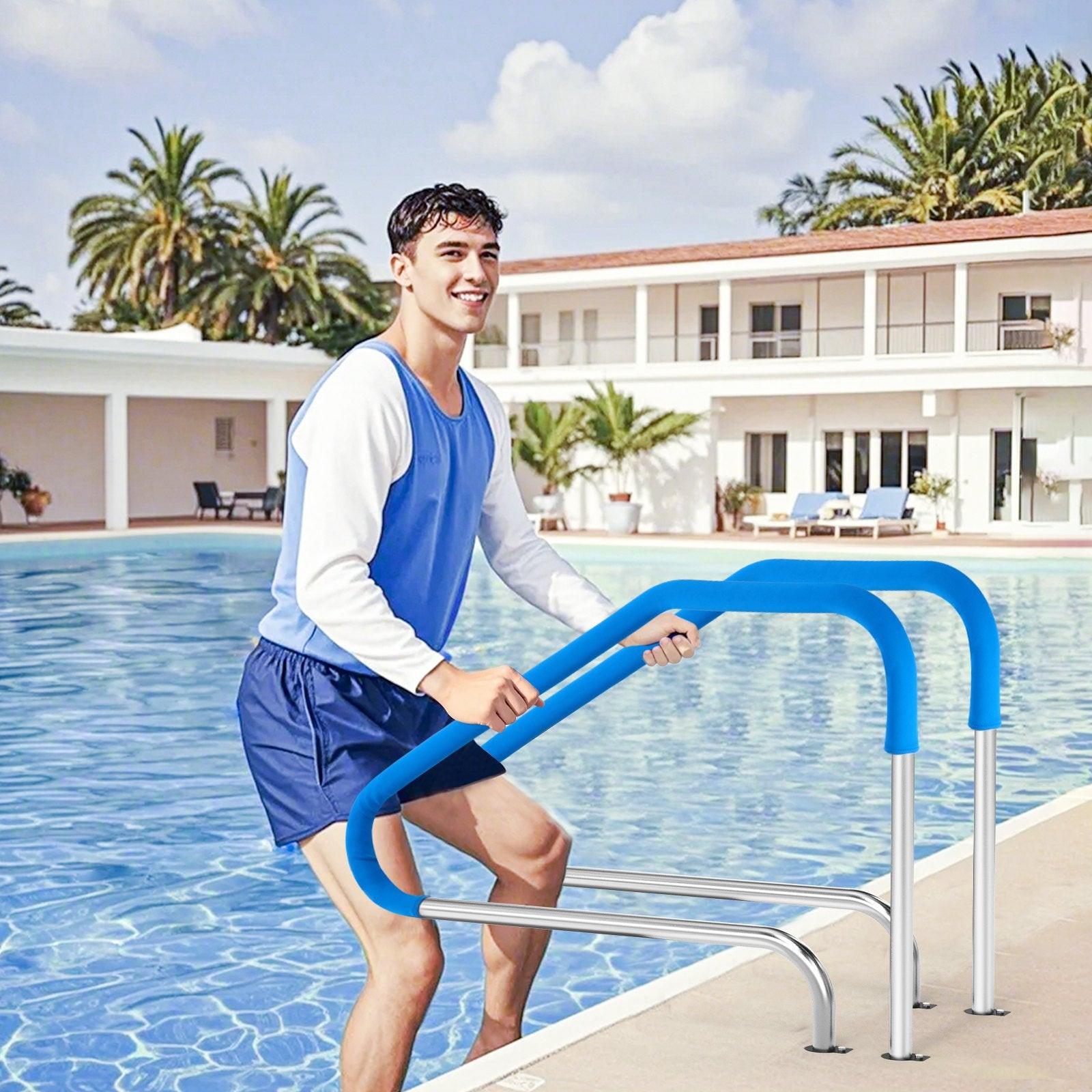 Pool Handrail 46 x 37 inch Stainless Steel (Pre-built) for Indoor/Outdoor.