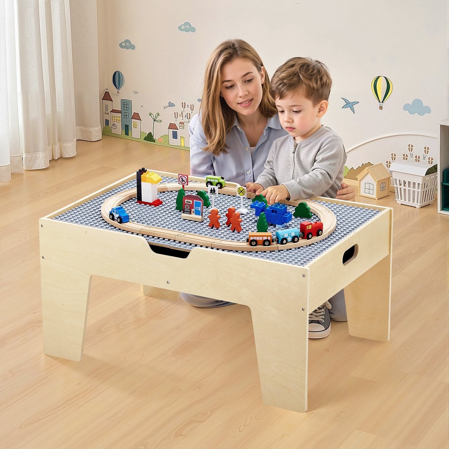 Multi-Purpose Activity Play Table 290 Building Bricks & 30 PCS Accessories.