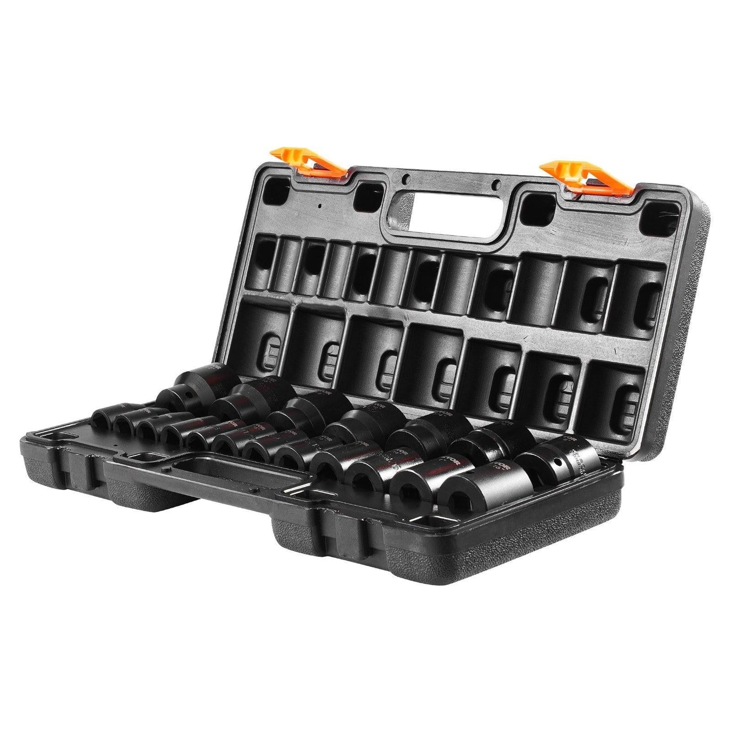Impact Socket Set 1/2 Inches 19 Piece Impact Sockets, Standard Socket Assortment, 1/2 Inches Drive Socket Set Impact Standard SAE (3/8 Inches to 1-1/2 Inches) 6-point Hex Sockets.