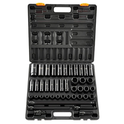 Impact Socket Set 43 Piece Impact Sockets, Standard Socket Assortment, Drive Socket Set 6-Point Sockets Metric 9-30mm (Standard/Deep).