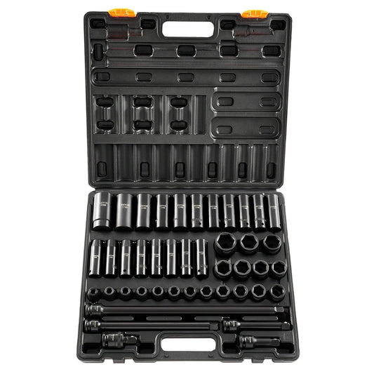 Impact Socket Set 43 Piece Impact Sockets, Standard Socket Assortment, Drive Socket Set 6-Point Sockets Metric 9-30mm (Standard/Deep).