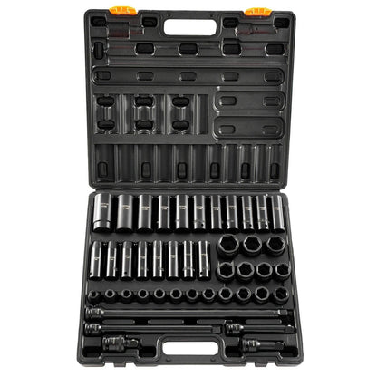 Impact Socket Set 43 Piece Impact Sockets, Standard Socket Assortment, Drive Socket Set 6-Point Sockets Metric 9-30mm (Standard/Deep).