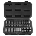 Impact Sockets Set 48pcs 6-Point 1/4" Drive Bit Ratchet Tool Kit Case.