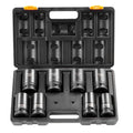 Impact Sockets Set 8pcs 6-Point 1" Drive Bit Ratchet Tool Kit Case.