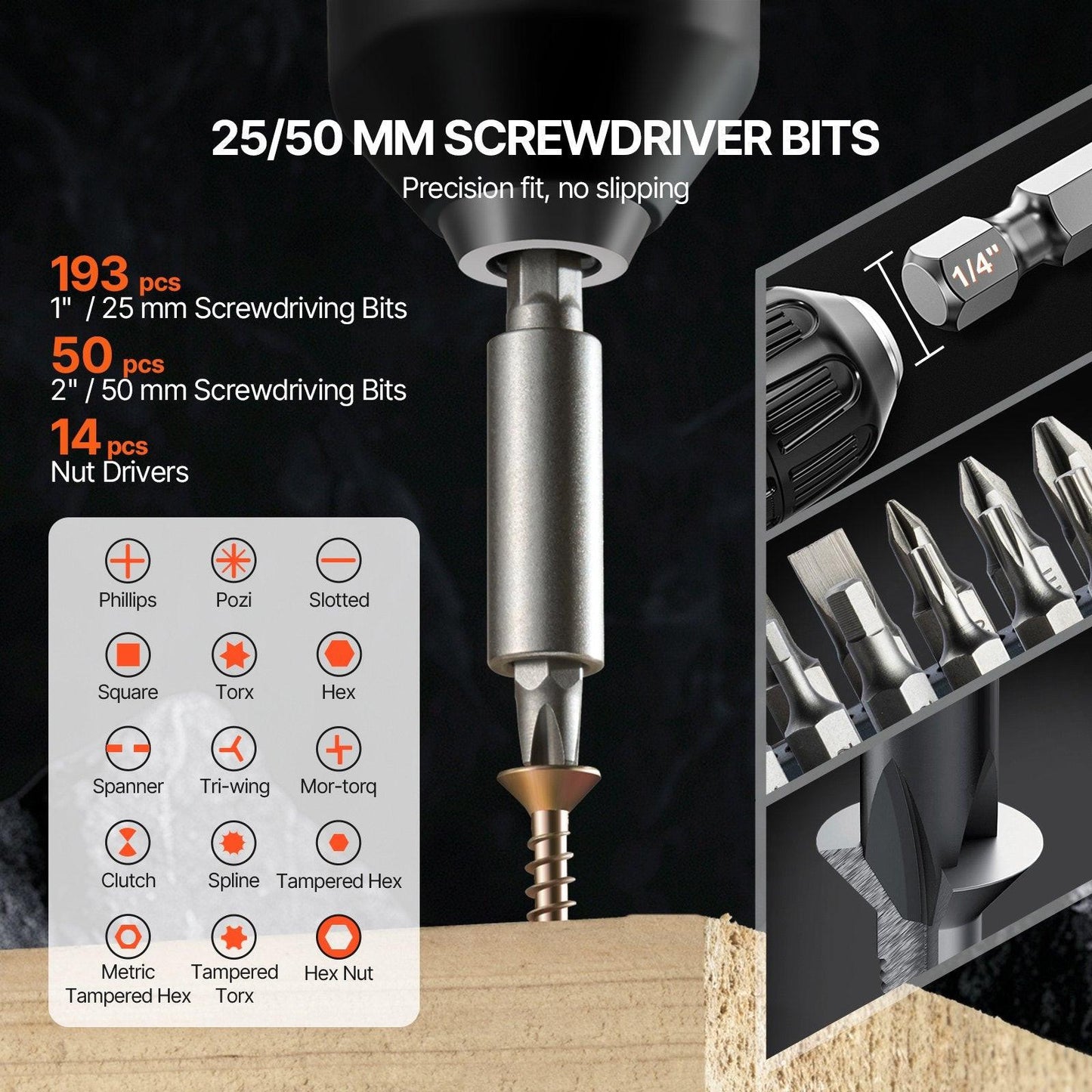 Drill Bit Set, 318 Pieces Drill and Driver Bit Set, Screwdriver Bit Set Suitable for Wood Metal Cement Drilling and Screw Driving, Drill Bit Sets Combo Kit Assorted in Organized Carrying Case.