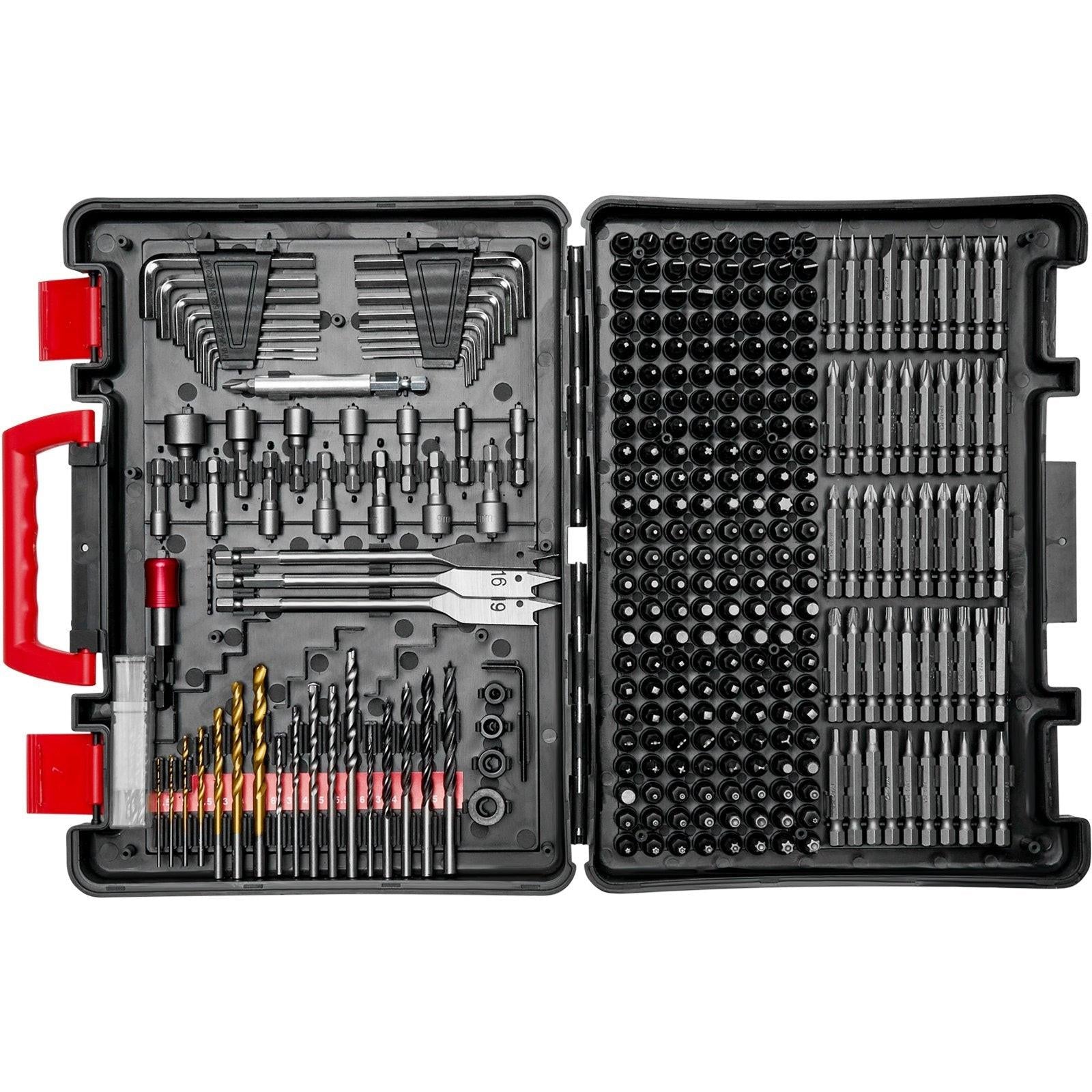 Drill Bit Set, 318 Pieces Drill and Driver Bit Set, Screwdriver Bit Set Suitable for Wood Metal Cement Drilling and Screw Driving, Drill Bit Sets Combo Kit Assorted in Organized Carrying Case.
