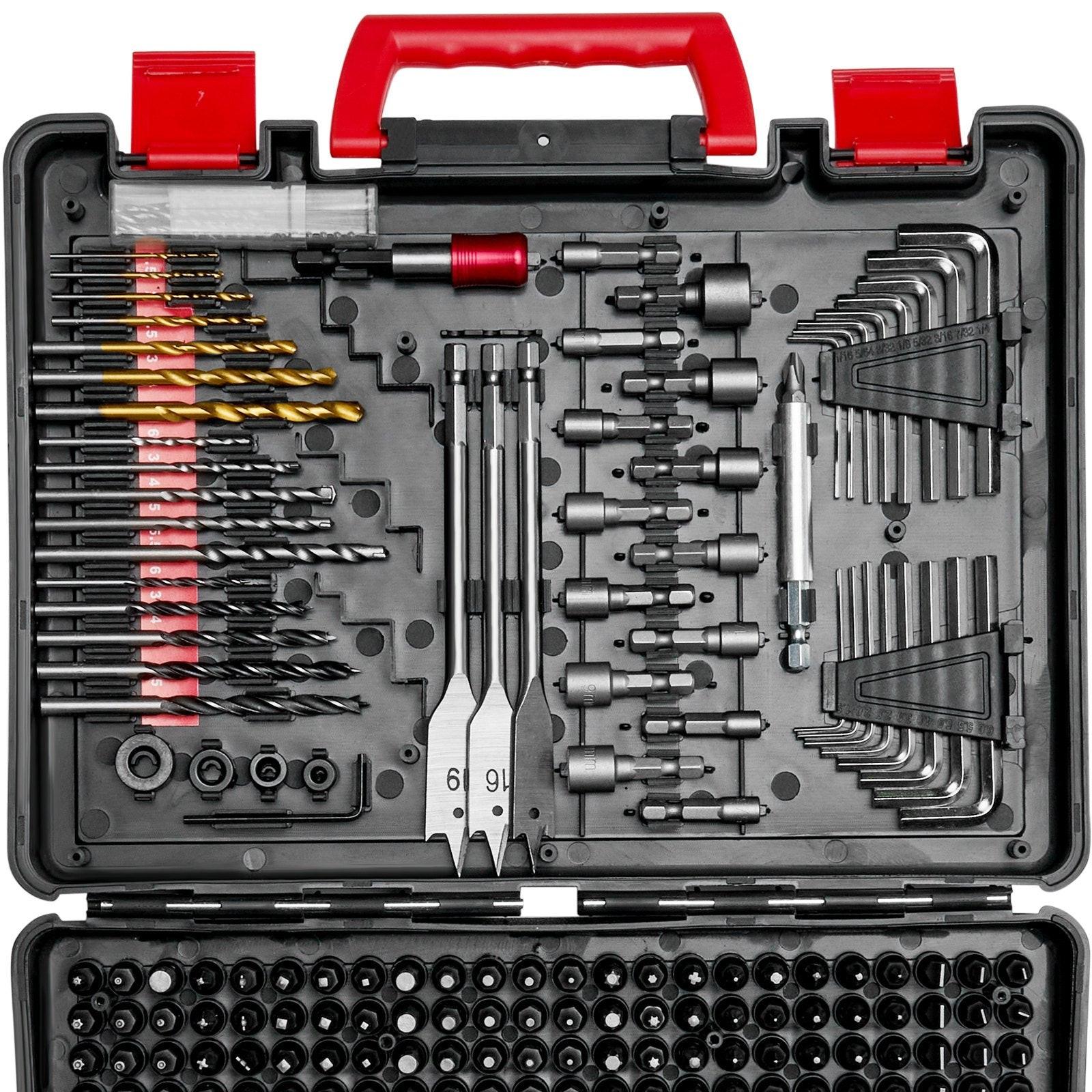 Drill Bit Set, 318 Pieces Drill and Driver Bit Set, Screwdriver Bit Set Suitable for Wood Metal Cement Drilling and Screw Driving, Drill Bit Sets Combo Kit Assorted in Organized Carrying Case.