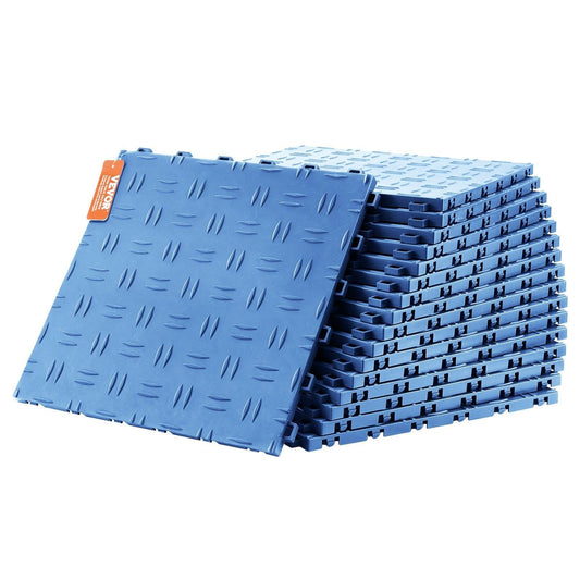 Garage Tiles Interlocking 12x12 in 25 Pack Garage Flooring Tiles Blue.
