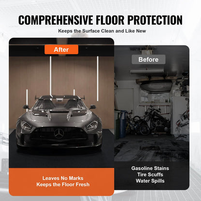 Waterproof Garage Floor Mat for Under Car, 914.4x1524 MM Compact Size Heavy Duty Containment Mat with Strong Grip, Protects Garage Floor from Water, Mud and Oil, For Garages,Greenhouses,Entrance