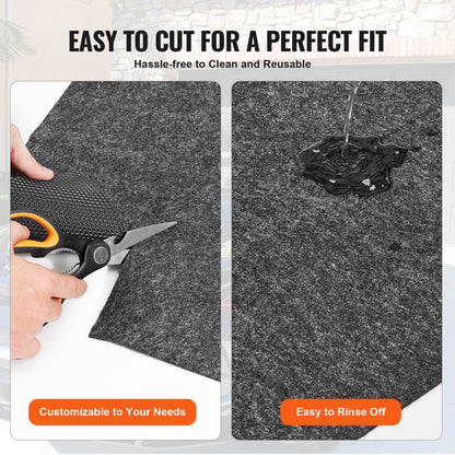Waterproof Garage Floor Mat for Under Car, 914.4x1524 MM Compact Size Heavy Duty Containment Mat with Strong Grip, Protects Garage Floor from Water, Mud and Oil, For Garages,Greenhouses,Entrance