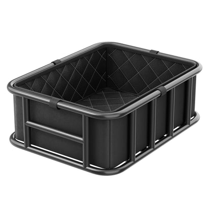 Rear Bike Basket, Medium Bicycle Basket with Cargo Net, Liner & Waterproof Cover, Heavy Duty Bike Back Basket for Adult Women/Men Carrying Dogs, Pets, Fruit & Grocery, Mounting Tools Included