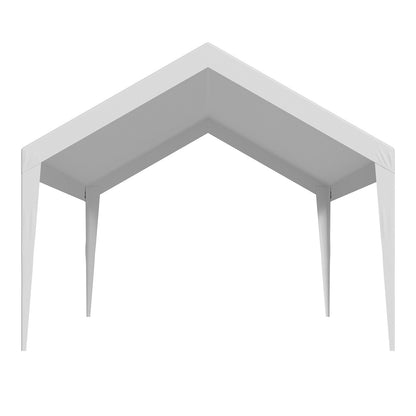 Carport Replacement Canopy, 6 x 3.6 m Potable Garage Tent Top Tarp, UV-Resistant & Waterproof Car Shelter Tarp, Heavy Duty Car Port Cover with Ball Buggees, White, Frame Not Included
