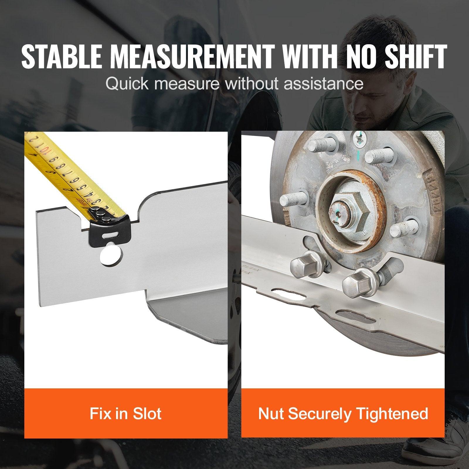 Wheel Alignment Tool, 2-Pack Toe Alignment Toe Plates, Stainless Steel Wheel Alignment Tool Plate, Toe Angle Accurate Measurement, Includes 2 Measuring Tapes & Conversion Chart.