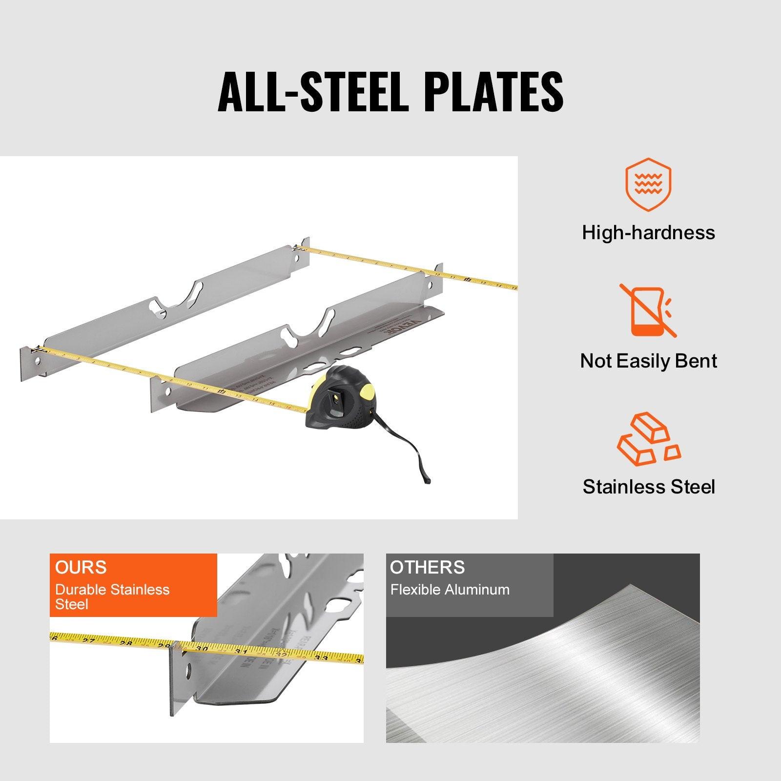 Wheel Alignment Tool, 2-Pack Toe Alignment Toe Plates, Stainless Steel Wheel Alignment Tool Plate, Toe Angle Accurate Measurement, Includes 2 Measuring Tapes & Conversion Chart.