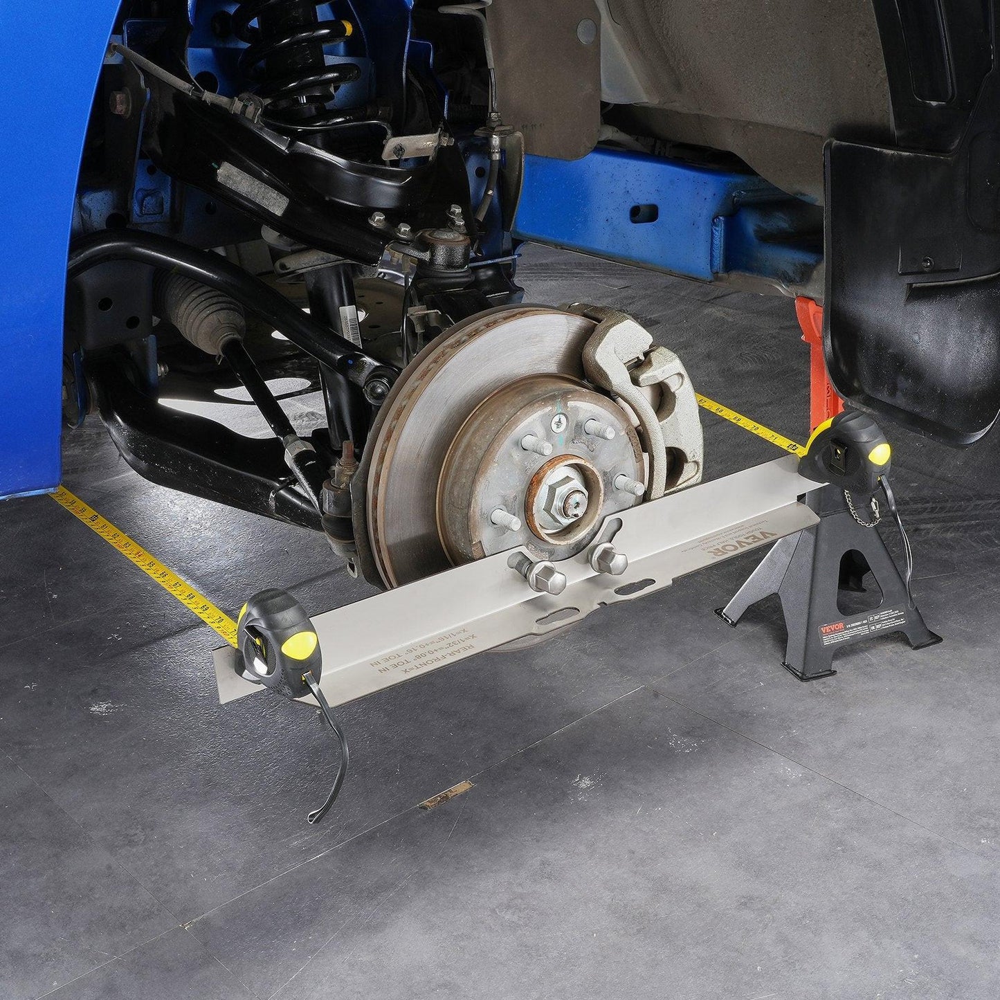 Wheel Alignment Tool, 2-Pack Toe Alignment Toe Plates, Stainless Steel Wheel Alignment Tool Plate, Toe Angle Accurate Measurement, Includes 2 Measuring Tapes & Conversion Chart.