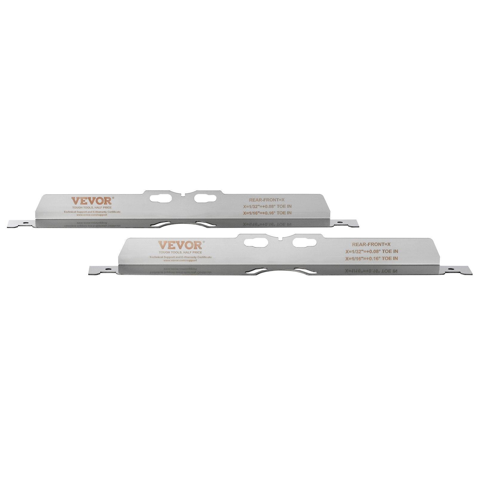 Wheel Alignment Tool, 2-Pack Toe Alignment Toe Plates, Stainless Steel Wheel Alignment Tool Plate, Toe Angle Accurate Measurement, Includes 2 Measuring Tapes & Conversion Chart.