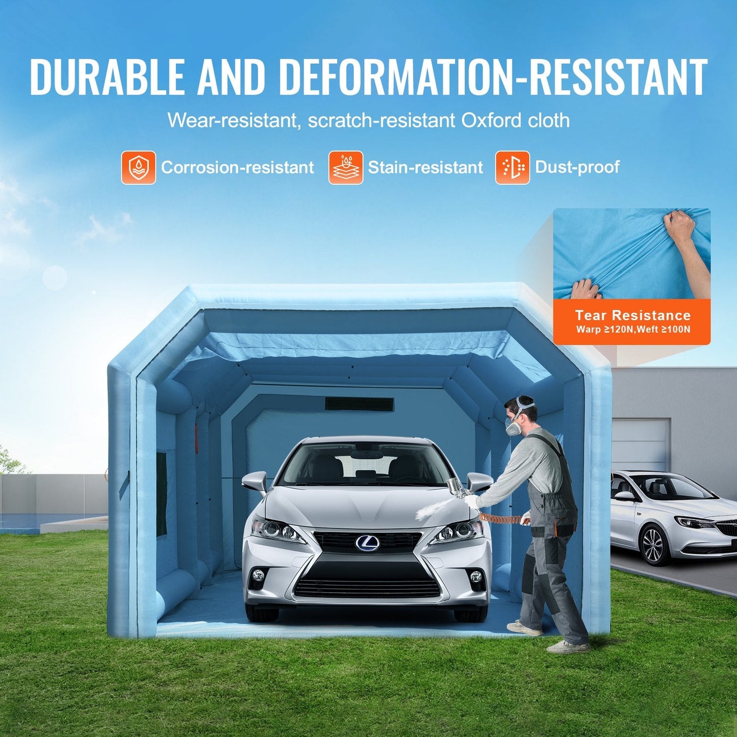 Inflatable Paint Booth 23x13.1x9ft Inflatable Spray Booth 750W+480W Blower