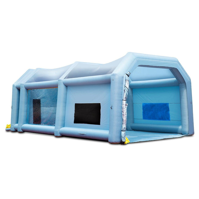 Inflatable Paint Booth, 10x6x4m Inflatable Spray Booth, High Powerful 950W+1100W Blowers Spray Booth Tent, Car Paint Tent Air Filter System for Car Parking Tent Workstation Motorcycle Garage. Hover Image
