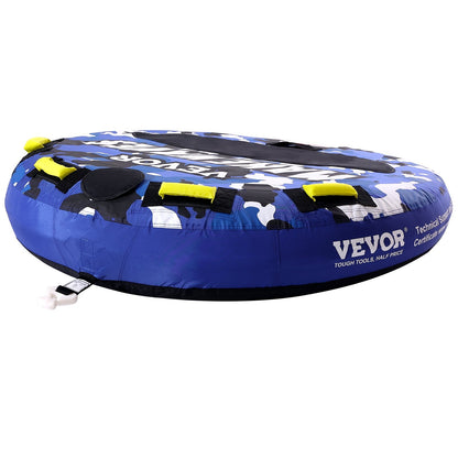 Towable Tube for Boating, 1-2 Riders Inflatable Boat Tubes and Towables, 340 lbs, 51.8" Round Water Sport Towable Tube for Boat to Pull, Full Nylon Cover, EVA Grab Handles and Speed Safety Valve.