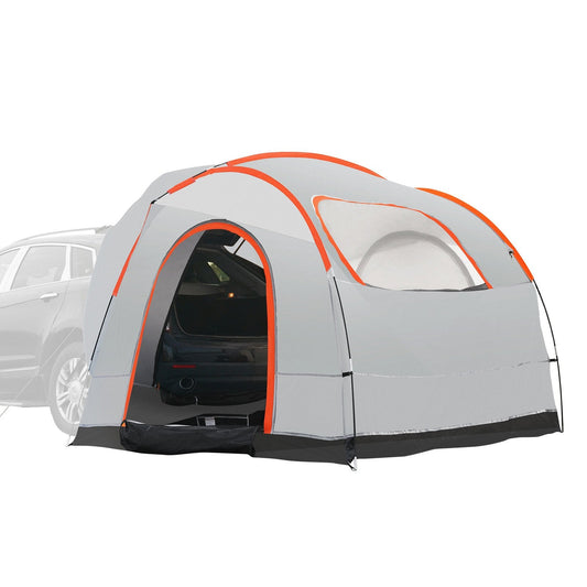 SUV Camping Tent, 8'-8' SUV Tent Attachment for Camping with Rain Layer and Carry Bag, PU2000mm Double Layer Truck Tent, Accommodate 6-8 Person, Rear Tent for Van Hatch Tailgate.