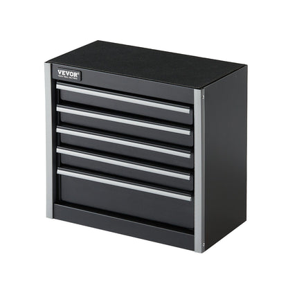 Metal Tool Box, 8.6-inch, Portable Metal Tool Box with 5 Drawers, Small Tool Chest with EVA Liners and PP Feet Pads, Heavy-Duty Steel With Ball Bearing Opening and Powder Coated Finish, Black