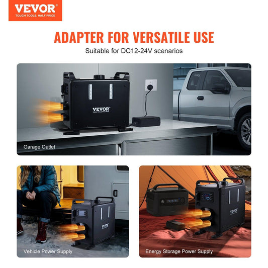 8KW Diesel Heater, 12V/24V All in One Diesel Air Heater, Bluetooth APP Control, Remote Control and Display Screen, CO Alarm, Fast Heating Vertical Portable Diesel Heater for Vehicles, Garage.