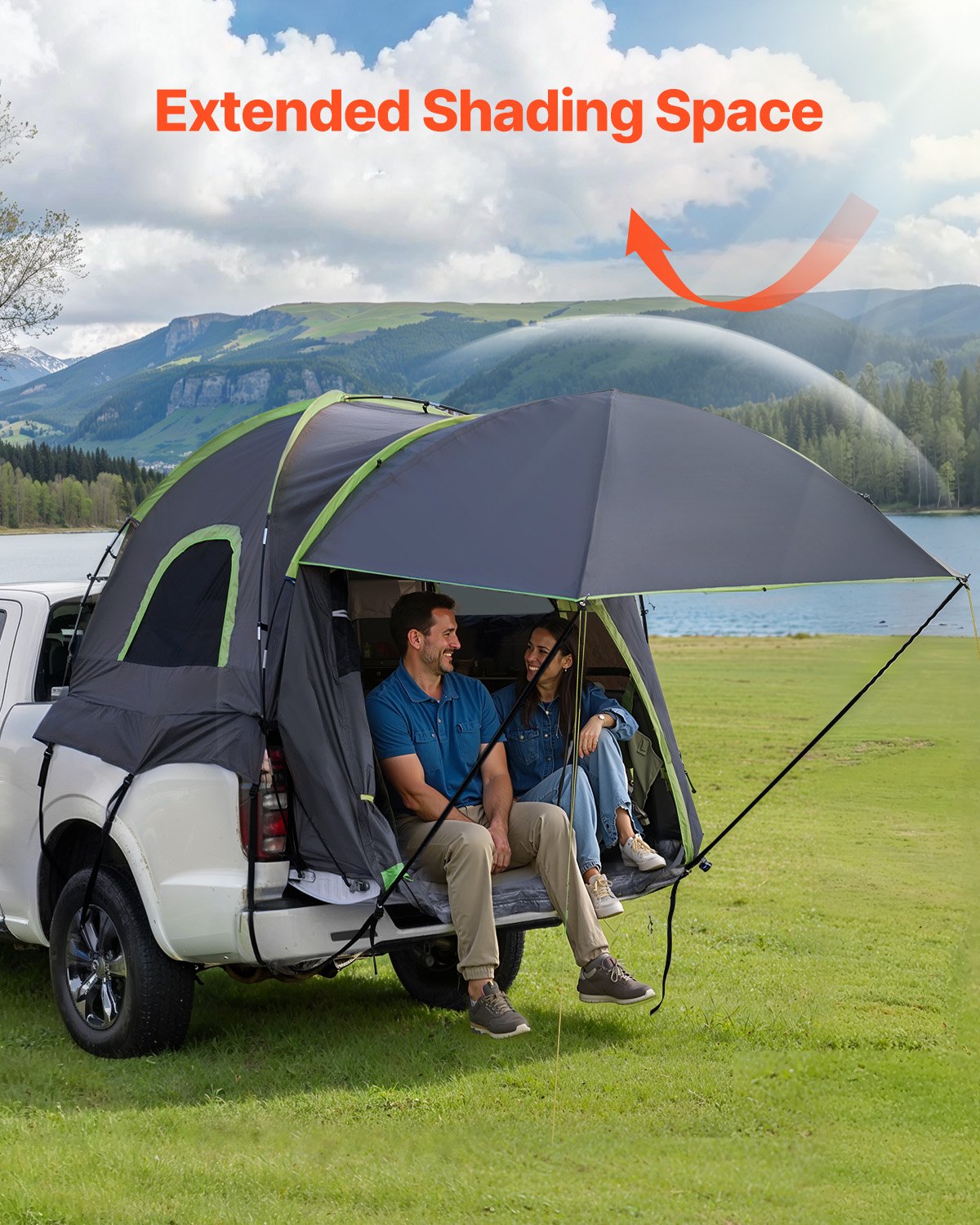 Truck Tent 5.0-5.2ft Waterproof PU2000 Truck Bed Camping Tent 2-3 Person.