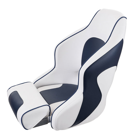 Captain Bucket Seat Boat Seat, Flip Up Boat Seat, with Thickened Sponge Padding, Flip-up Bolster Boat Captain Chair for Fishing Boat, Sightseeing Boat, Speedboat, Canoe, 1-Piece.