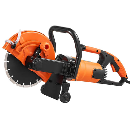 Electric Concrete Saw, 9 in, 2000 W 15 A Motor Circular Saw Cutter with 3.5 in Cutting Depth, Wet/Dry Disk Saw Cutter Includes Water Line, Pump and Blade, for Stone, Brick.