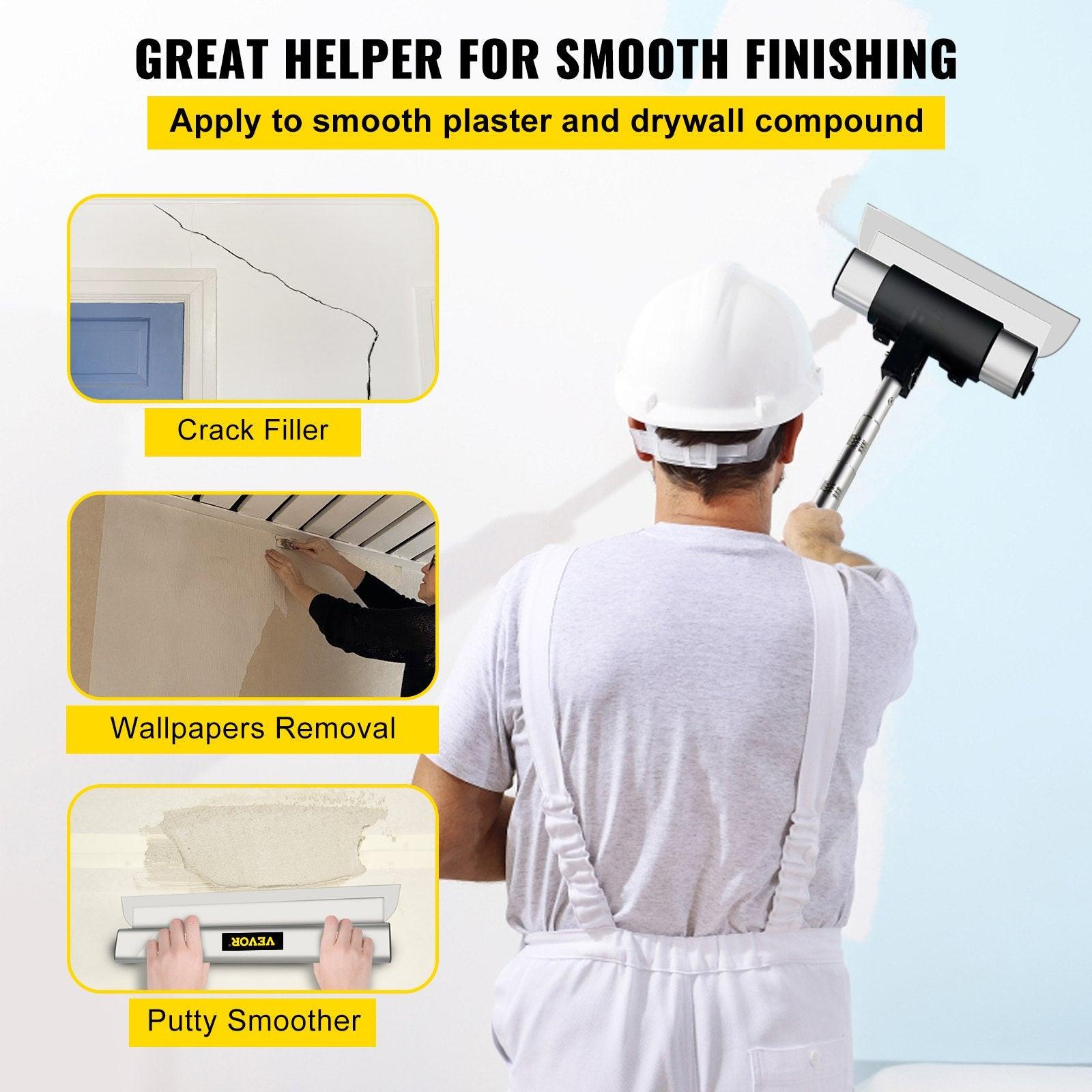 Skimming Blade Set,10"+16"+24" Blades + 35"-78" Extension Handleï¼European Stainless Steel Construction Knife, Aluminum Blade Profile Smoothing Knockdown Spatula for Gyprock/Drywall/Wall-Boa.