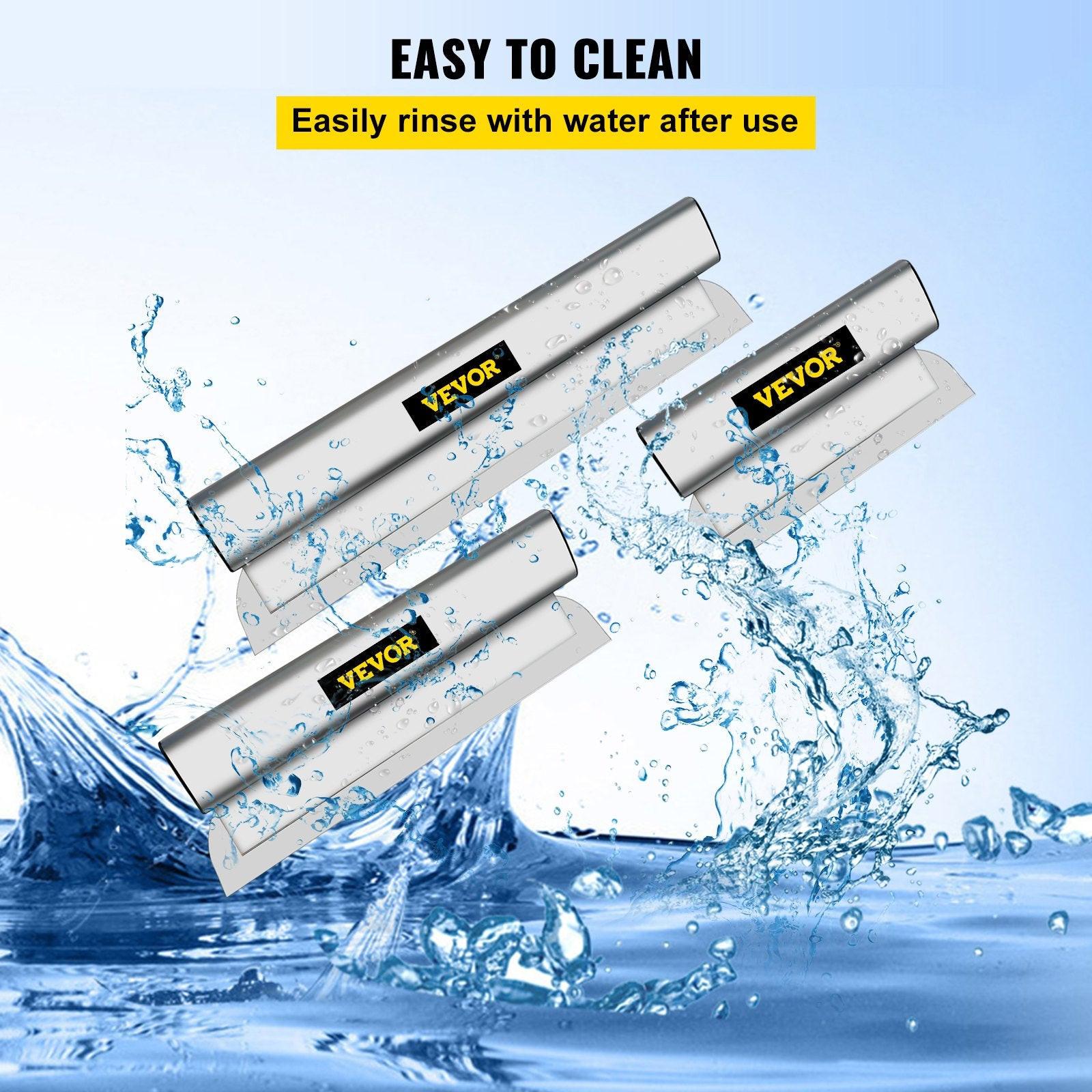 Skimming Blade Set,10"+16"+24" Blades + 35"-78" Extension Handleï¼European Stainless Steel Construction Knife, Aluminum Blade Profile Smoothing Knockdown Spatula for Gyprock/Drywall/Wall-Boa.