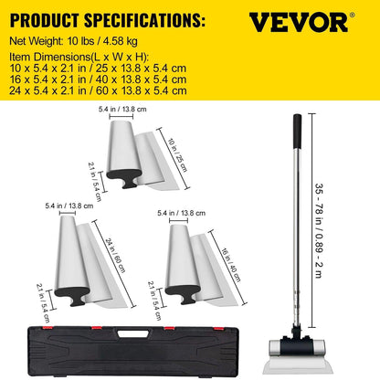 Skimming Blade Set,10"+16"+24" Blades + 35"-78" Extension Handleï¼European Stainless Steel Construction Knife, Aluminum Blade Profile Smoothing Knockdown Spatula for Gyprock/Drywall/Wall-Boa.